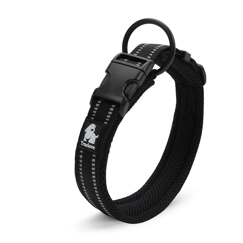 black color Anti Strangulation Medium Teddy Reflective 3M Soft Padded Dog Collar
