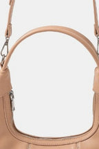 Fame Faux Leather Round Multi Panel Hand Bag - Trendsi