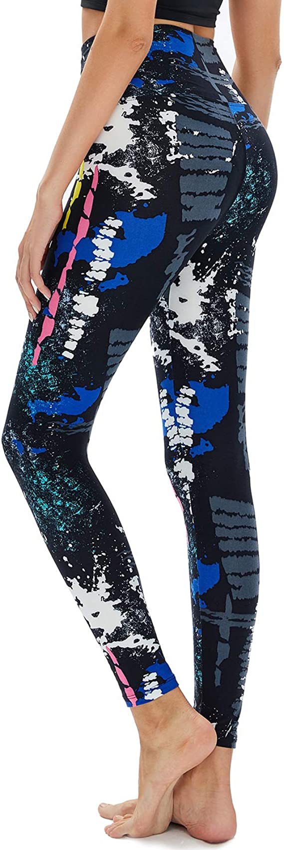 lulu high-waisted peach-hip yoga pants, outdoor elastic tight quick-drying leggings, women's print - Hypersku