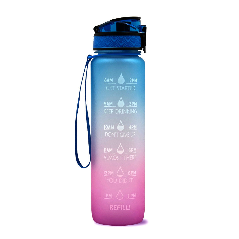 1L Motivational Water Bottle with Time Marker & Leakproof Cover – Ideal for Sports & Fitness