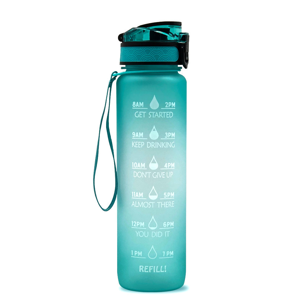 1L Motivational Water Bottle with Time Marker & Leakproof Cover – Ideal for Sports & Fitness