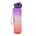 1L Motivational Water Bottle with Time Marker & Leakproof Cover – Ideal for Sports & Fitness