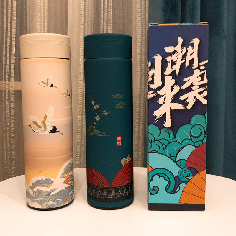Stainless Steel Water Bottle Tumblers: Vacuum Insulated Travel Mug with Lid and Removable Fruit and Tea Filter for Hot or Cold Beverages