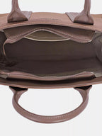David Jones Canvas Tote Handbag with Contrast Leather Handles - Trendsi