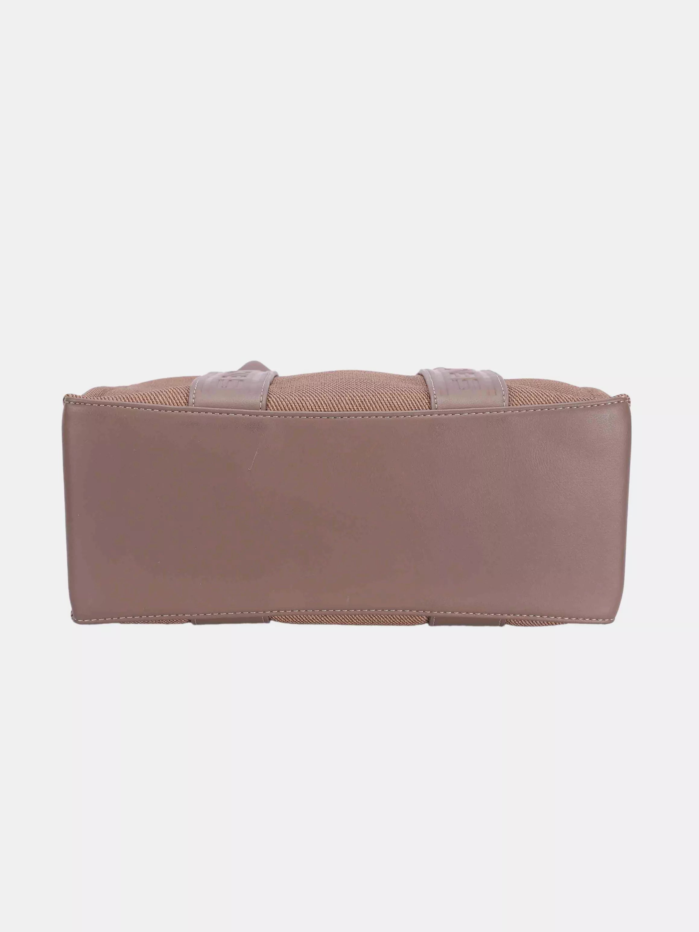 David Jones Canvas Tote Handbag with Contrast Leather Handles - Trendsi