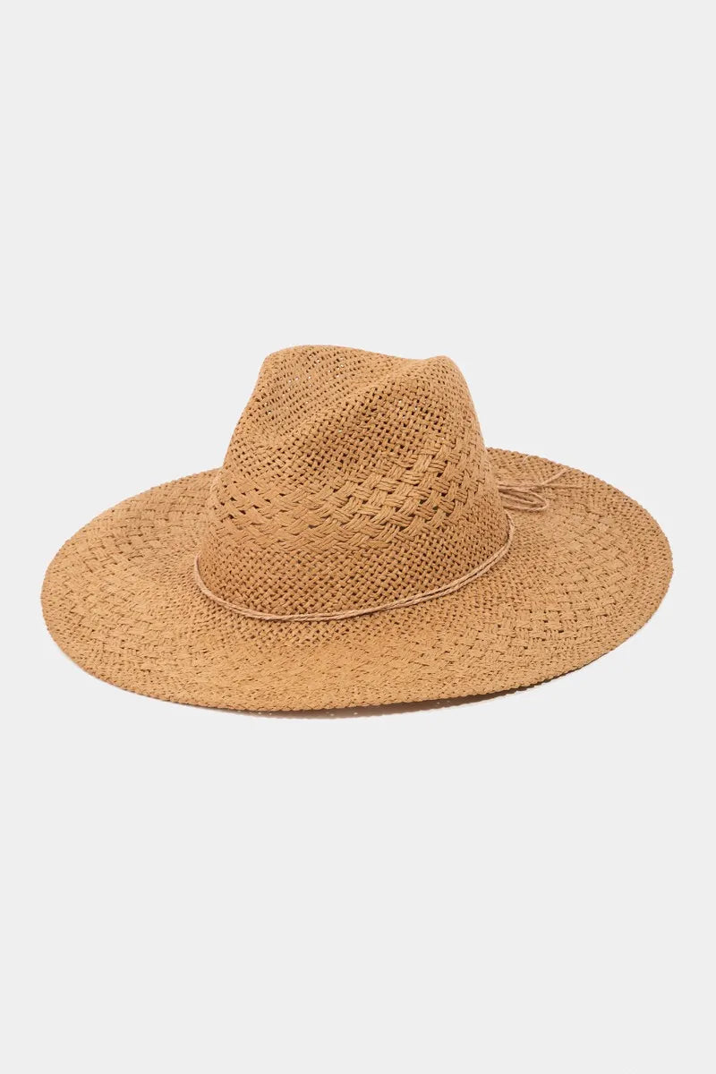 Fame Straw Braided Sun Hat - Trendsi