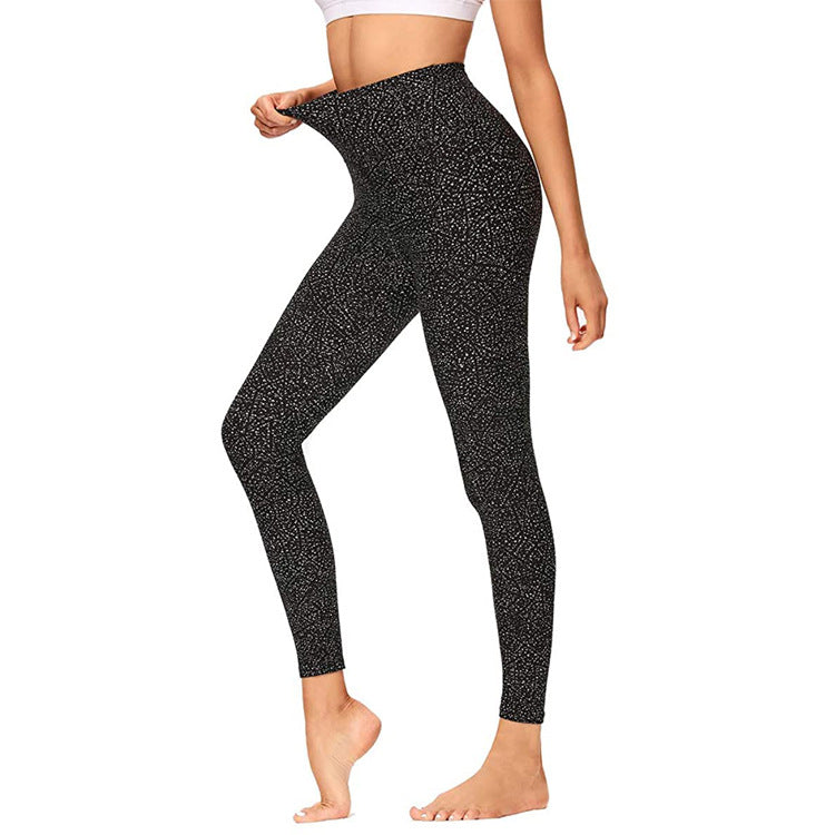 lulu high-waisted peach-hip yoga pants, outdoor elastic tight quick-drying leggings, women's print - Hypersku