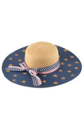Americana Flag Printed Straw Floppy Sun Hat