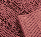 2PC Rose Soft Cozy Plush Chenille Bath Mat Set