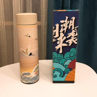 Stainless Steel Water Bottle Tumblers: Vacuum Insulated Travel Mug with Lid and Removable Fruit and Tea Filter for Hot or Cold Beverages