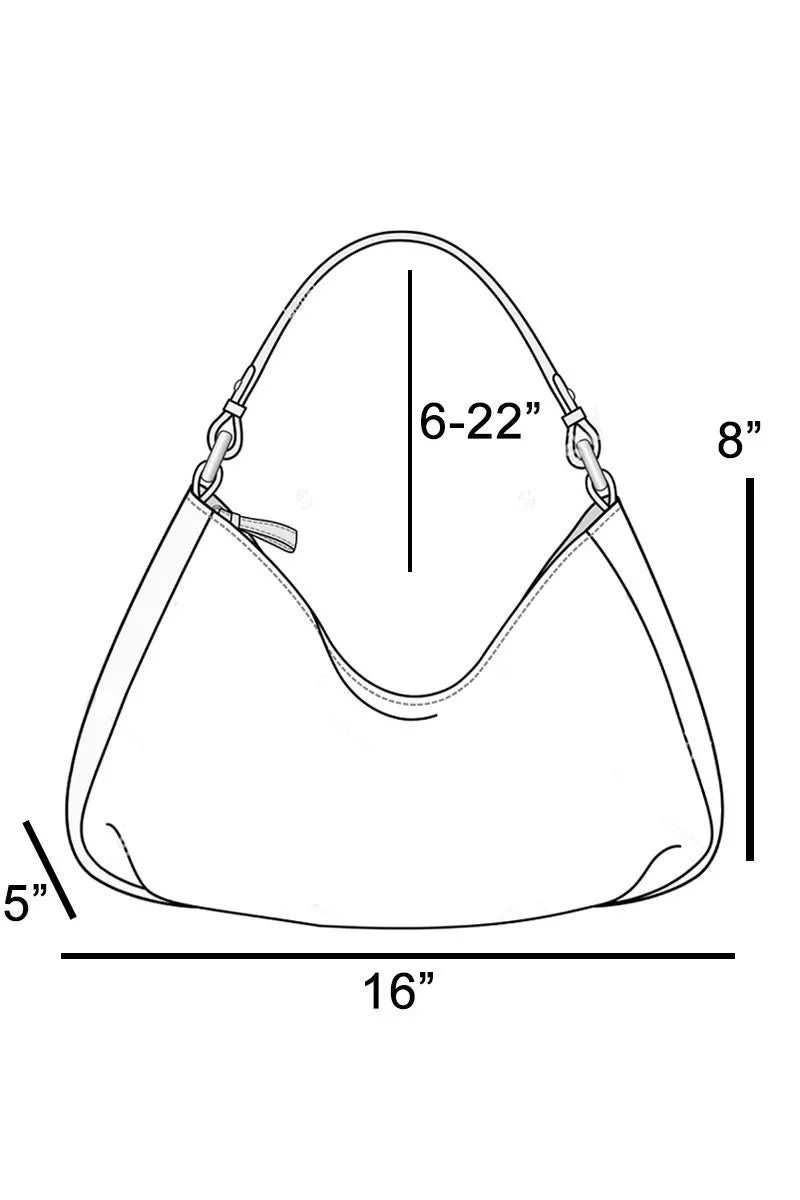 Fame Faux Leather Buckle Strap Detail Tote Bag - Trendsi