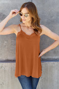 Basic Bae Full Size Lace Trim V-Neck Cami - Trendsi
