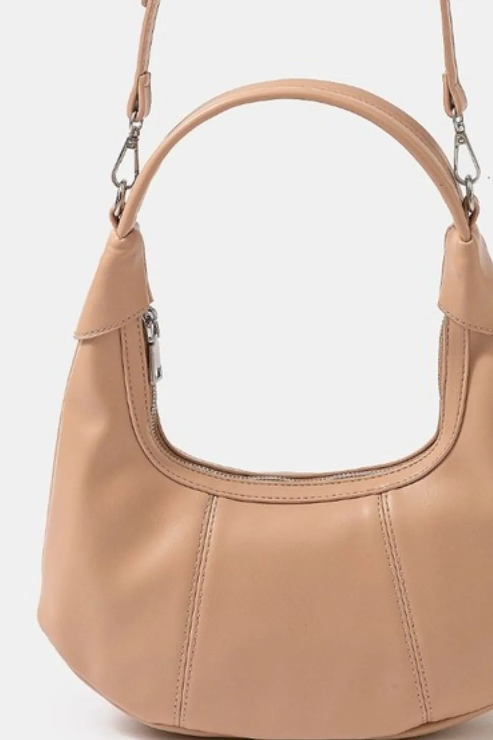 Fame Faux Leather Round Multi Panel Hand Bag - Trendsi
