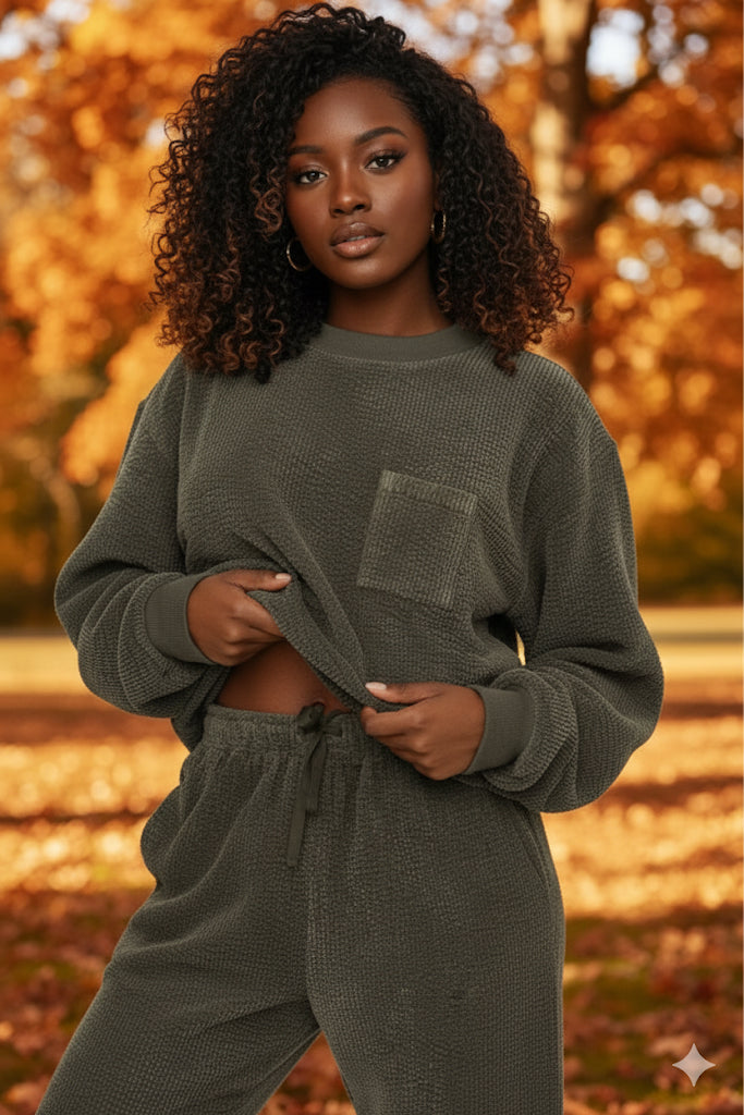 WOMEN TWO PIECE CORDUROY WESTERN SET