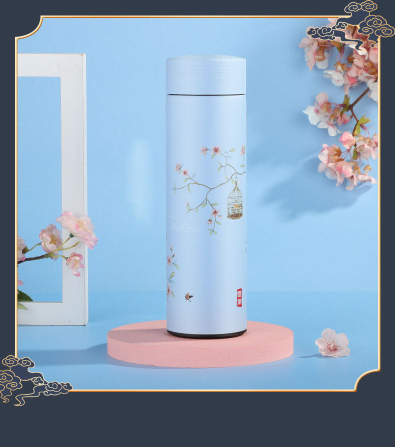 Stainless Steel Water Bottle Tumblers: Vacuum Insulated Travel Mug with Lid and Removable Fruit and Tea Filter for Hot or Cold Beverages