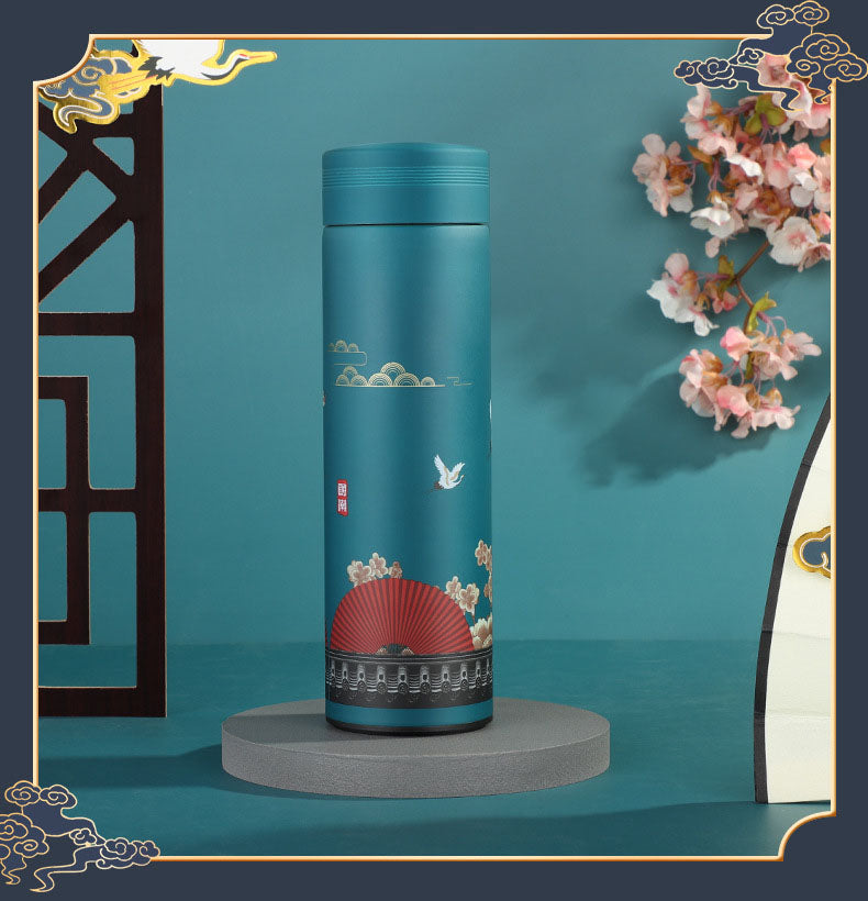 Stainless Steel Water Bottle Tumblers: Vacuum Insulated Travel Mug with Lid and Removable Fruit and Tea Filter for Hot or Cold Beverages