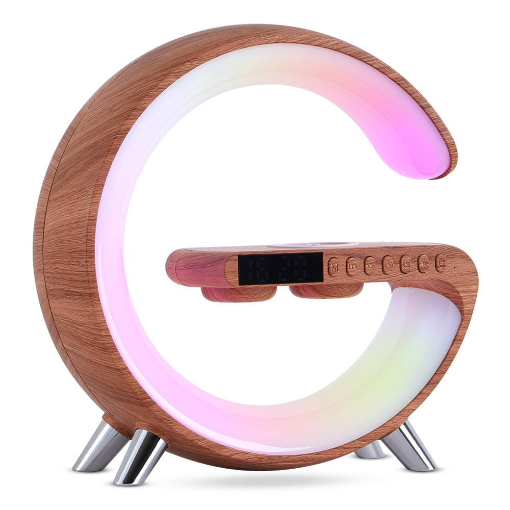 Smart G-Shaped Lamp: Bluetooth Speaker & Wireless Charger