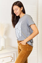 Simply Love US Flag Graphic Cuffed Sleeve T-Shirt - Trendsi
