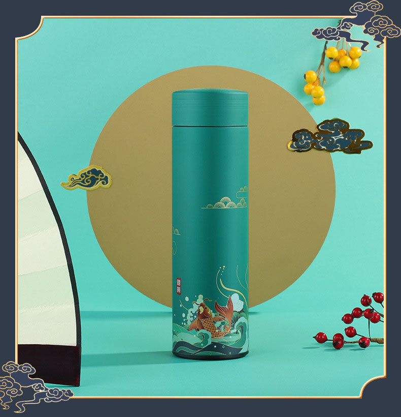 Stainless Steel Water Bottle Tumblers: Vacuum Insulated Travel Mug with Lid and Removable Fruit and Tea Filter for Hot or Cold Beverages