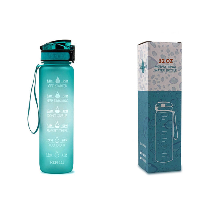 1L Motivational Water Bottle with Time Marker & Leakproof Cover – Ideal for Sports & Fitness