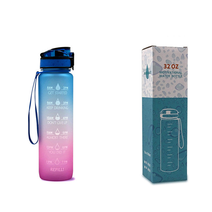 1L Motivational Water Bottle with Time Marker & Leakproof Cover – Ideal for Sports & Fitness