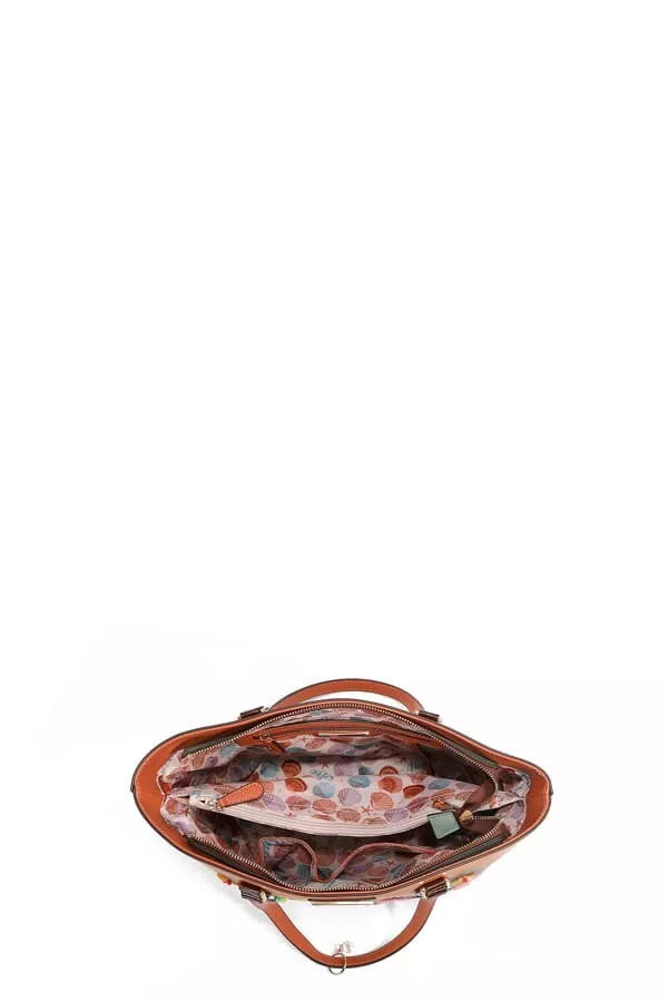 Nicole Lee USA Tropical Beach House Print Shopper Bag - Trendsi