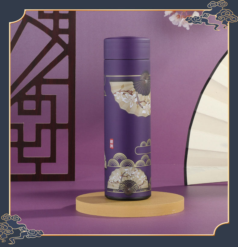 Stainless Steel Water Bottle Tumblers: Vacuum Insulated Travel Mug with Lid and Removable Fruit and Tea Filter for Hot or Cold Beverages