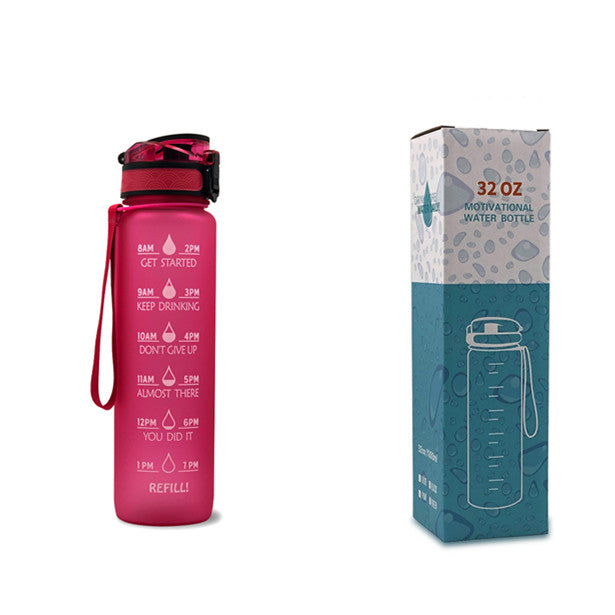 1L Motivational Water Bottle with Time Marker & Leakproof Cover – Ideal for Sports & Fitness