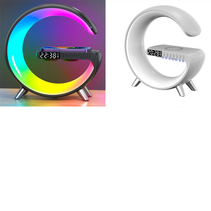 Smart G-Shaped Lamp: Bluetooth Speaker & Wireless Charger