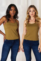 Basic Bae Full Size Round Neck Slim Cami Plus Size - Trendsi