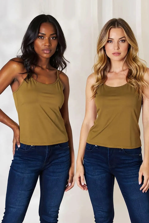 Basic Bae Full Size Round Neck Slim Cami Plus Size - Trendsi