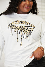 Simply Love Graphic Dropped Shoulder Round Neck Sweatshirt - Trendsi