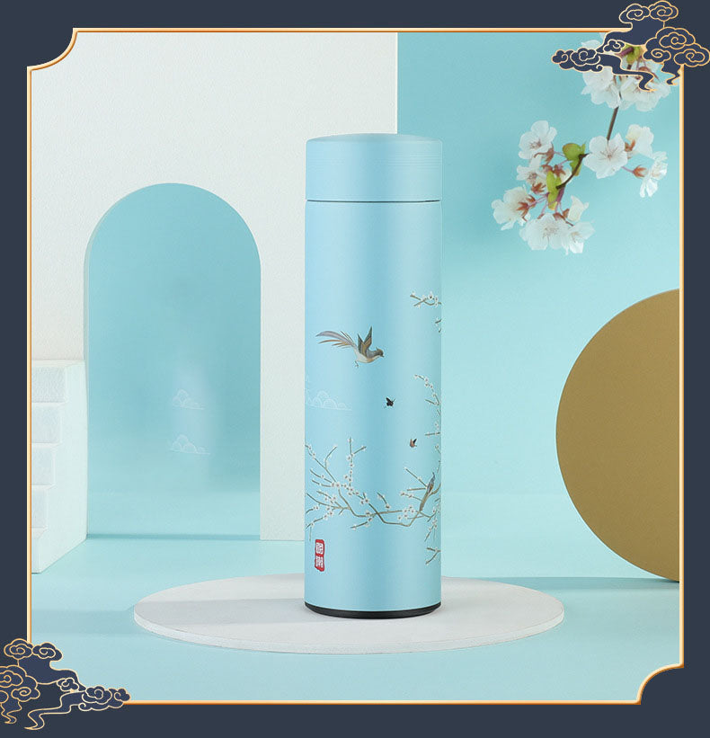 Stainless Steel Water Bottle Tumblers: Vacuum Insulated Travel Mug with Lid and Removable Fruit and Tea Filter for Hot or Cold Beverages
