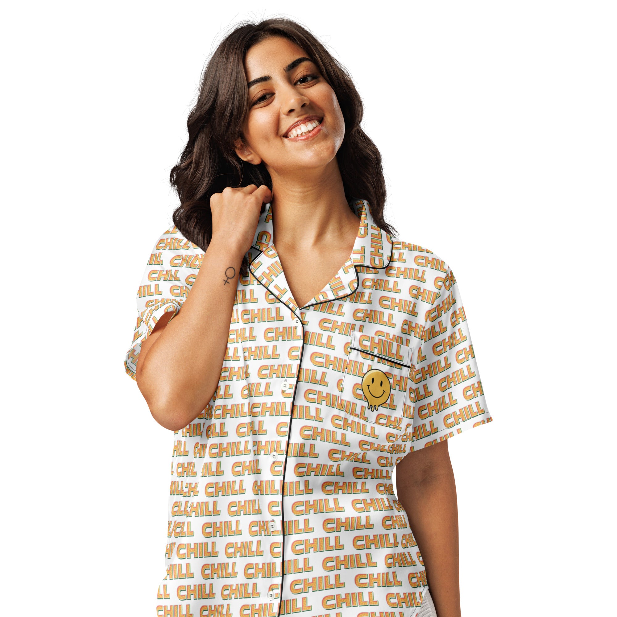 Women's Chill Print Short Sleeve Pajama Top