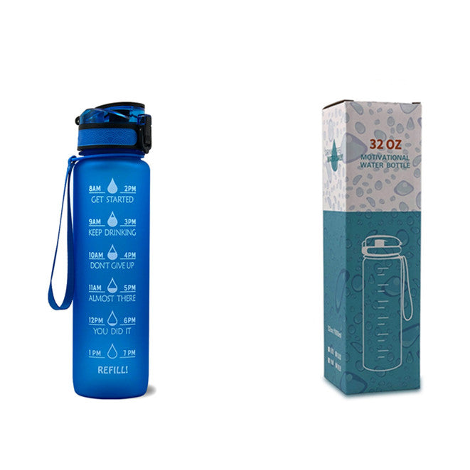 1L Motivational Water Bottle with Time Marker & Leakproof Cover – Ideal for Sports & Fitness