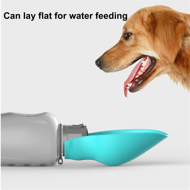Portable 800ml Dog Water Bottle with Foldable Drinking Bowl - Leakproof and High Capacity - Ideal for Outdoor Walks and Adventures