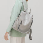 Women's Soft Leather Anti-Theft Large Capacity Backpack