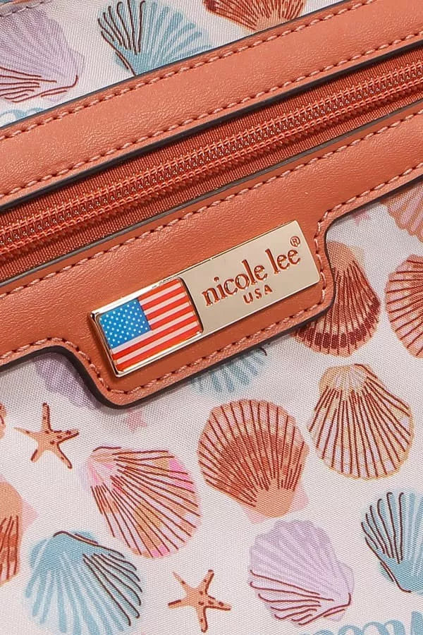 Nicole Lee USA Tropical Beach House Print Shopper Bag - Trendsi