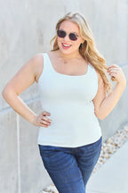Basic Bae Full Size Square Neck Wide Strap Tank - Trendsi