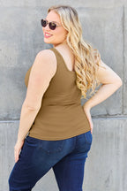 Basic Bae Full Size Square Neck Wide Strap Tank - Trendsi