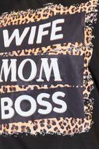 Simply Love WIFE MOM BOSS Leopard Graphic T-Shirt - Trendsi