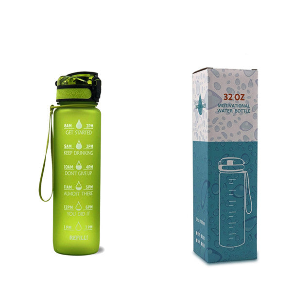1L Motivational Water Bottle with Time Marker & Leakproof Cover – Ideal for Sports & Fitness