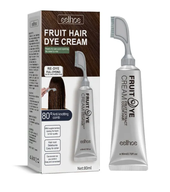 Natural Black Fruit Dye Cream – Gentle Gray Coverage with Built-In Comb - Enyohouse