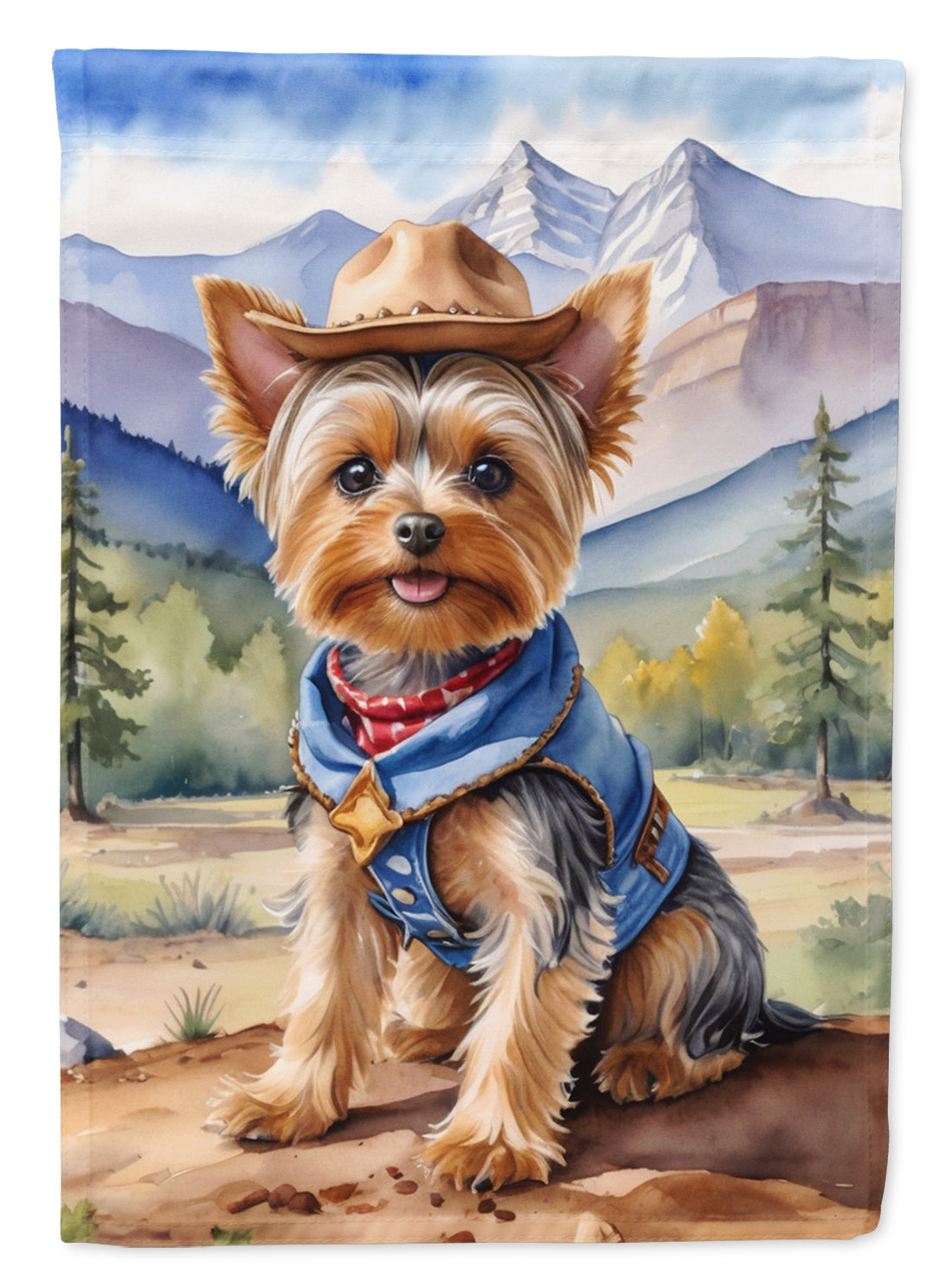 Yorkshire Terrier Yorkie Cowboy Welcome Garden Flag