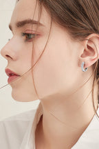 Moissanite 925 Sterling Silver Huggie Earrings - Trendsi
