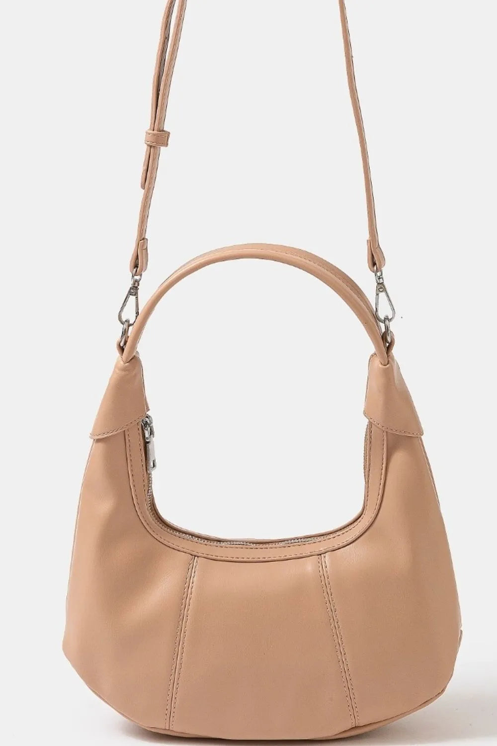 Fame Faux Leather Round Multi Panel Hand Bag - Trendsi