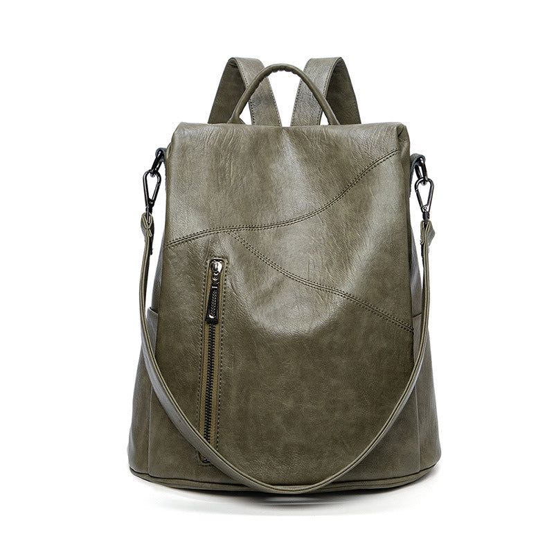 Women's Soft Leather Anti-Theft Large Capacity Backpack