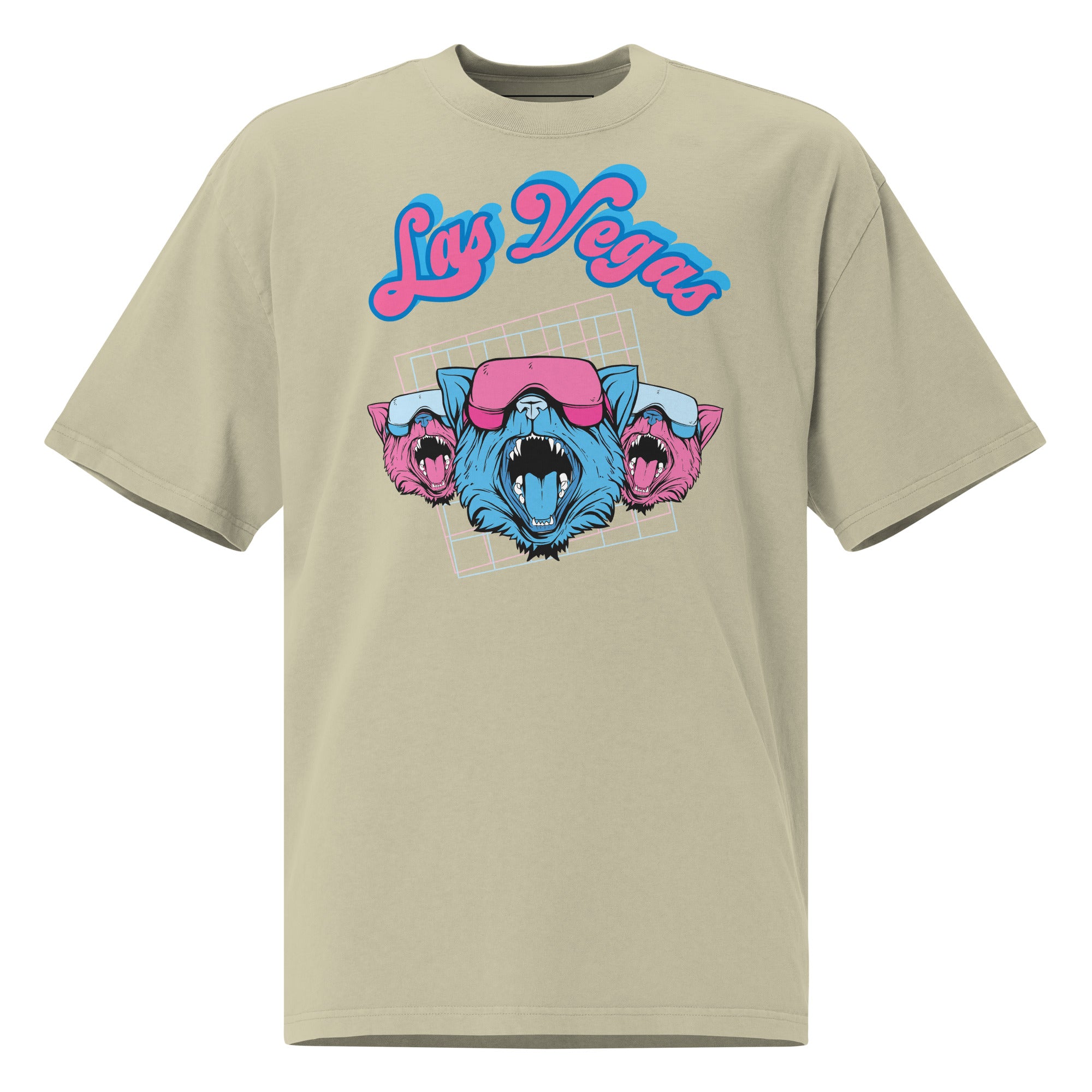 oversized t-shirt with Las Vegas Party Cats graphic
