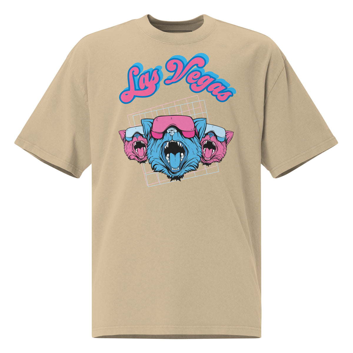 oversized t-shirt with Las Vegas Party Cats graphic
