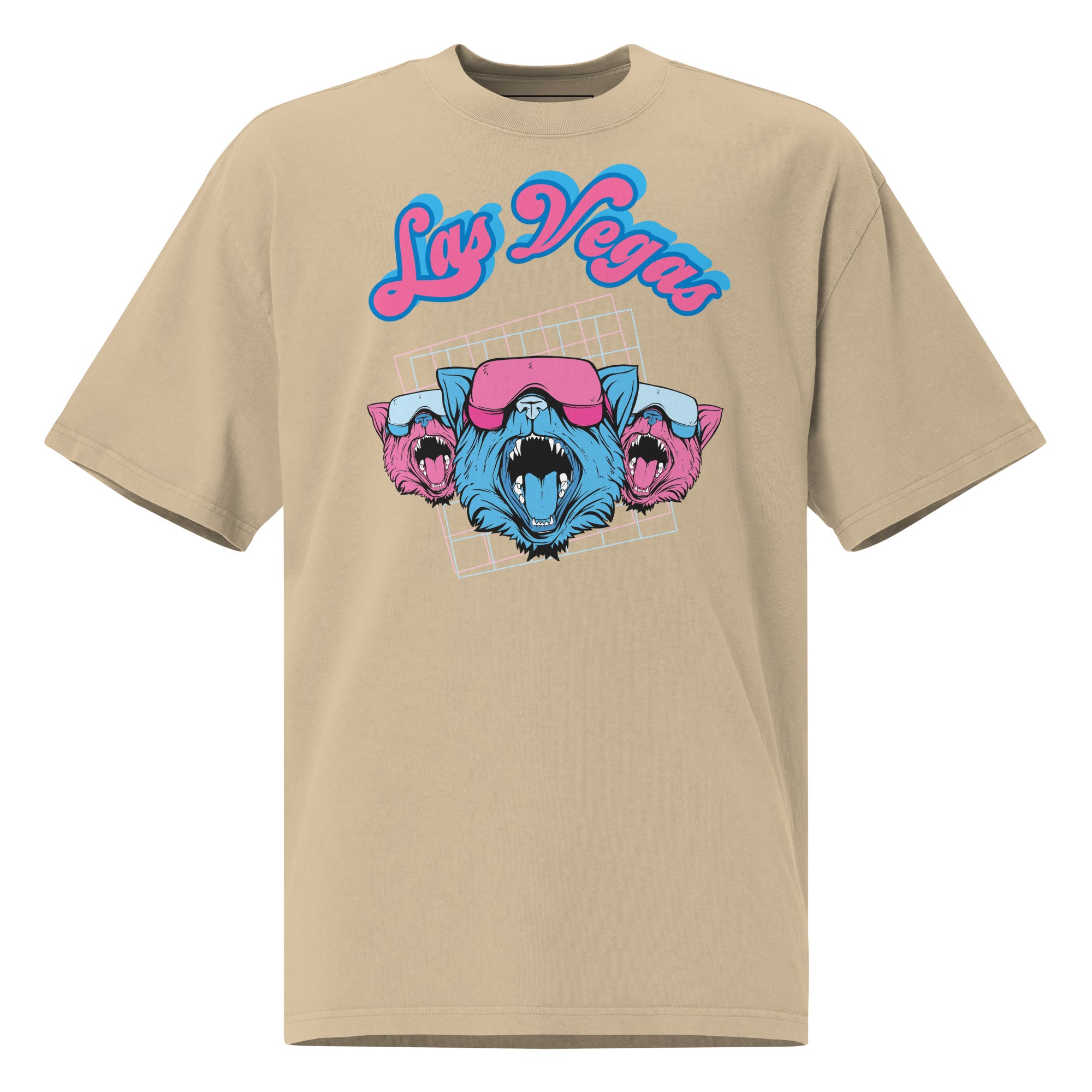 oversized t-shirt with Las Vegas Party Cats graphic